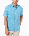 Tommy Bahama Digital Palms Classic Fit Silk Shirt In Maui Dark Blue