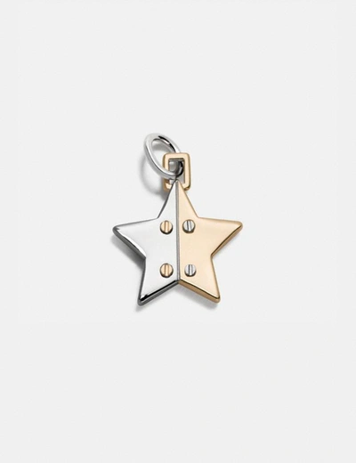 Coach Two Tone Hinged Star Charm - Women's In Silver/gold