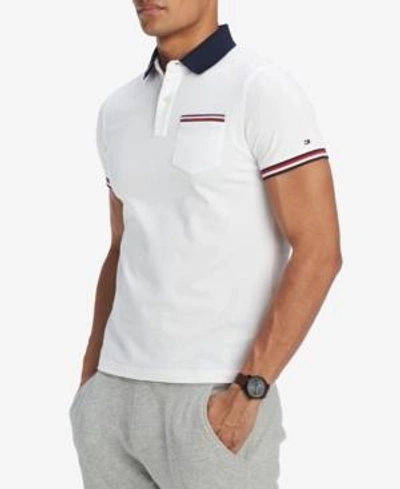 Tommy Hilfiger Men's Homer Custom Fit Polo Shirt, Created For Macy's In Bright White