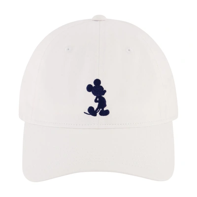 Disney Mickey Dad Cap Brush Washed Cotton Twill Embroidery In White