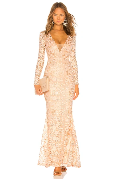 Michael Costello X Revolve Genner Gown In Pink. In Light Pink Floral