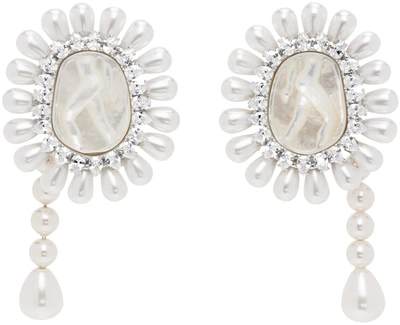 Shushu-tong Silver & White Maiden Pearl Tassel Earrings