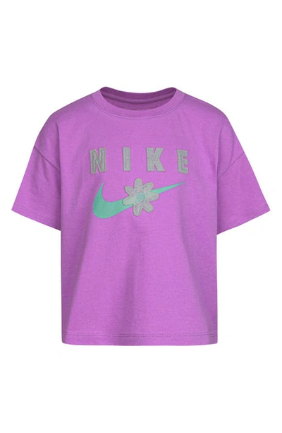 Nike Kids' Fashion Patch Cotton T-shirt In Violet Shock