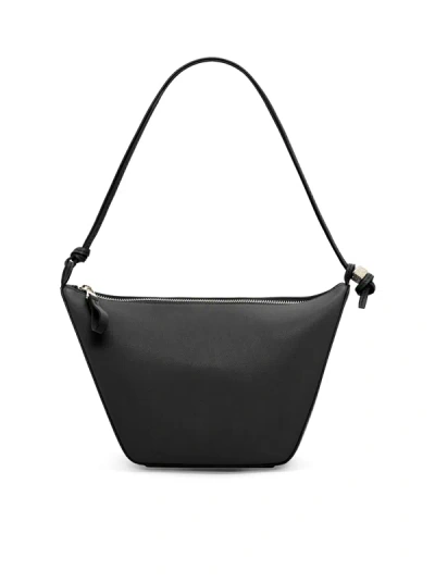 Loewe Mini Hammock Hobo Leather Shoulder Bag In Black