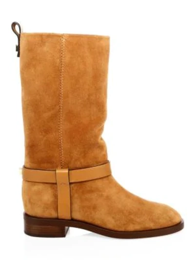 Stuart Weitzman Case Mid-calf Leather Boots In Bridle