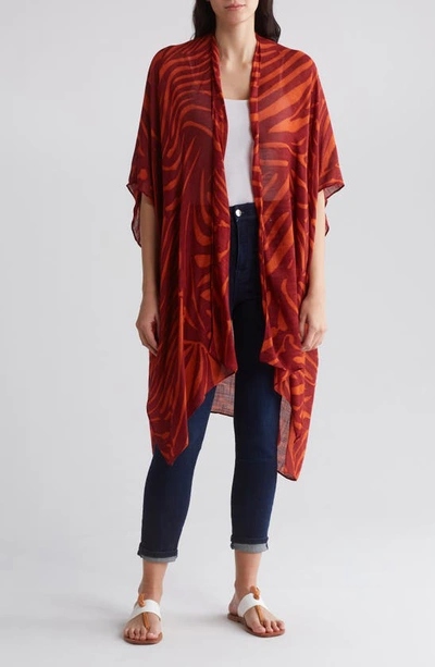 Vici Collection Freshen Your Day Cover-up Wrap In Burgundy/ Orange