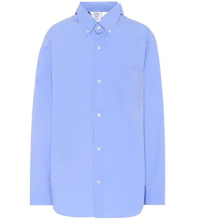 Vetements Oversized Cotton Shirt In Blue