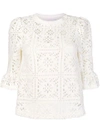 See By Chloé Crocheted Loose Blouse  In White