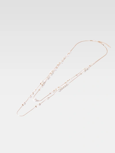 French Connection Multi Pearl Necklace White/gold
