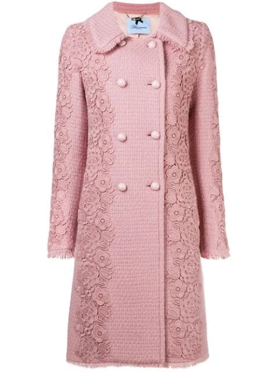 Blumarine Floral Embroidered Coat - Pink