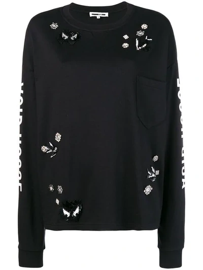 Mcq By Alexander Mcqueen Shiny Detailed Sweatshirt In Black