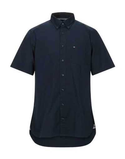 Tommy Hilfiger Men's Maxwell Short-sleeve Button-down Classic Fit Shirt, Created For Macy's In Navy Blazer