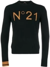 N°21 Cotton Crew Neck Sweater In Black