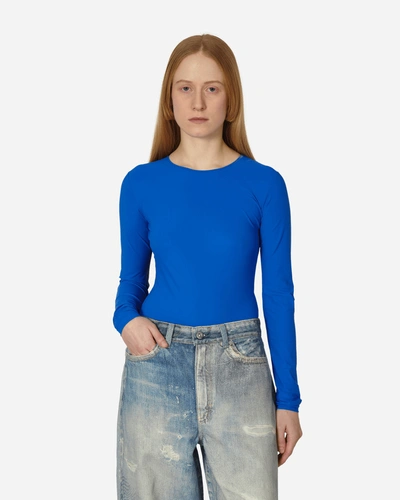 Mm6 Maison Margiela Numbers-print Long-sleeve Bodysuit In Blue