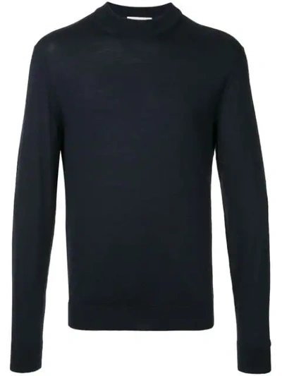 Cerruti 1881 Long-sleeve Fitted Sweater In Blue