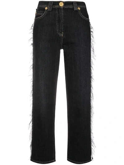 Versace Flared Cropped Jeans - Black