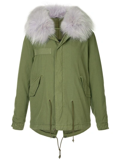 Mr & Mrs Italy Fur Collared Coat In Green