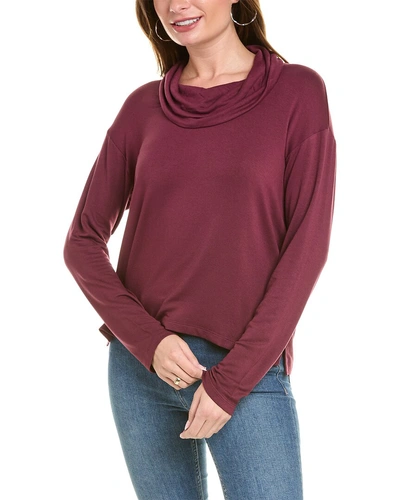 Splendid Supersoft Bliss Cowl Neck Sweater In Red