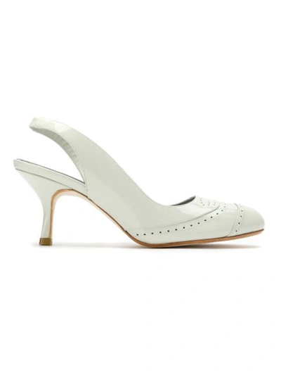 Sarah Chofakian Leather Pumps In White