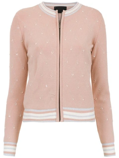 Andrea Bogosian Embroidered Cardigan In Pink