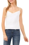 Cece Eyelet Cowl Neck Camisole In Ultra White