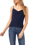 Cece Eyelet Cowl Neck Camisole In Classic Navy
