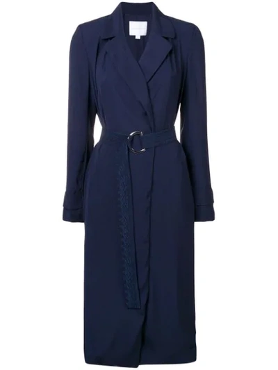 Noon By Noor Toyah Belted Trench Coat In Blue