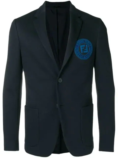 Fendi Appliqué Blazer In Blue