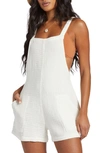 Billabong Beach Crush Cotton Gauze Cover-up Romper In Salt Crystal