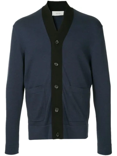 Cerruti 1881 Stripe Trim Cardigan In Blue