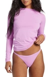 Billabong Sol Searcher Long Sleeve Cover-up Top In Lilac