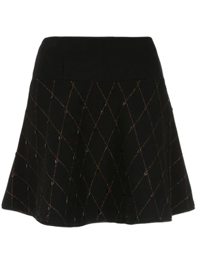 Andrea Bogosian Flared Knit Skirt In Black