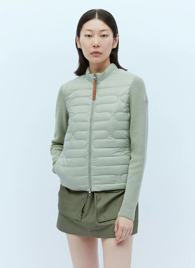 Moncler Padded Zip-up Cardigan In Green