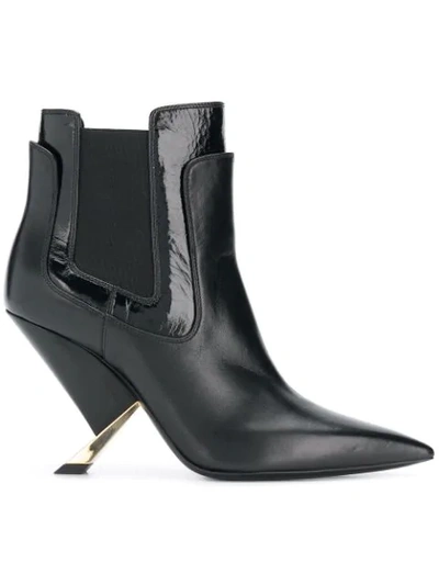 Casadei Layered Ankle Boots In Black