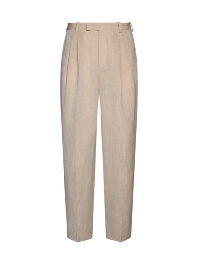 Jacquemus Titolo Linen And Wool Trousers In Beige