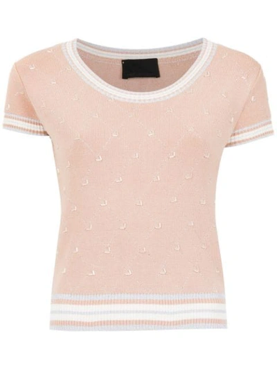 Andrea Bogosian Embroidered Knit Blouse - Pink