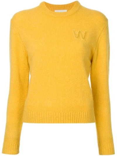 Wood Wood Knit Logo Jumper - Yellow