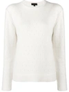 Cashmere In Love Cashmere Perforated Pattern Jumper In White
