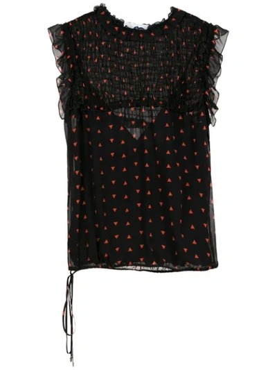 Nk Printed Silk Blouse - Black