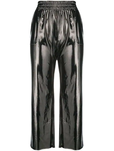 Norma Kamali Metallic Cropped Trousers