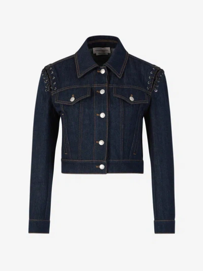 Alexander Mcqueen Lace-up Denim Jacket