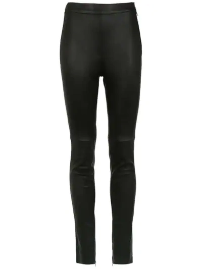 Nk Leather Skinny Trousers In Black