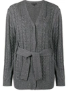 Cashmere In Love Cashmere Blend Cable Knit Cardigan In Grey