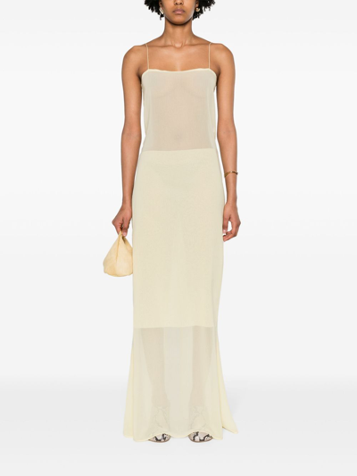 Jacquemus La Robe Brezza Slip Dress In Yellow