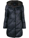 Fay Toggle Quilted Coat In Blue