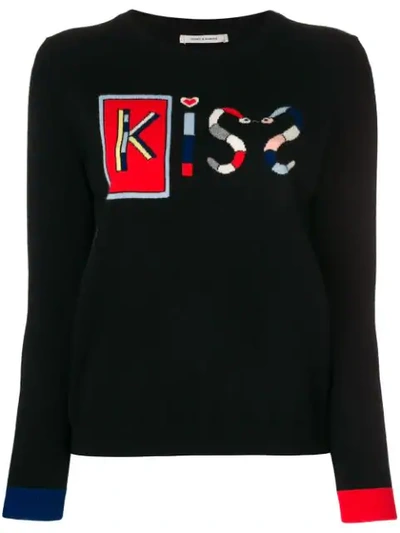 Chinti & Parker Mexican Kiss Cashmere And Wool-blend Jumper In Black