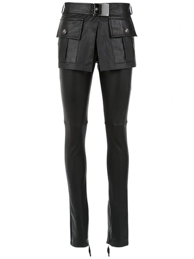Andrea Bogosian Leather Skinny Trousers In Black