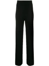 Cashmere In Love Cashmere Blend Side Stripe Track Pants In Black