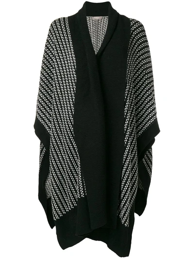 N•peal Textured Oversized Poncho In Black