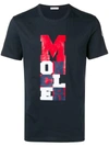 Moncler Lettering Graphic Print T-shirt - Blue